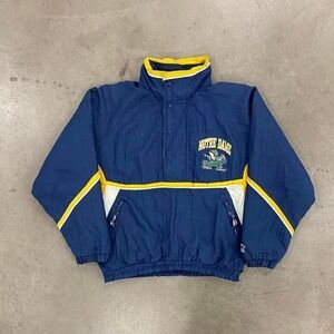 Vintage Notre Dame Fighting Irish Starter Puffer Jacket Quarter Zip Size L